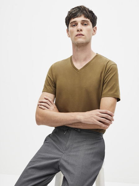Celio Hnědé basic tričko Celio Neuniv