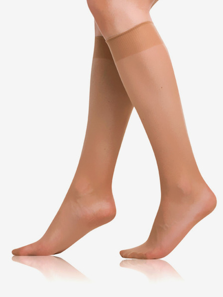 Bellinda Sada dvou párů dámských silonkových podkolenek v tělové barvě Bellinda DIE PASST KNEE-HIGHS 20 DEN