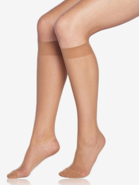 Bellinda Sada dvou párů dámských silonkových podkolenek v tělové barvě Bellinda DIE PASST KNEE-HIGHS 20 DEN