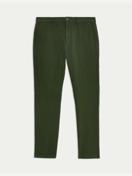 Marks & Spencer Keprové chino kalhoty úzkého střihu The Ultimate Marks & Spencer zelená