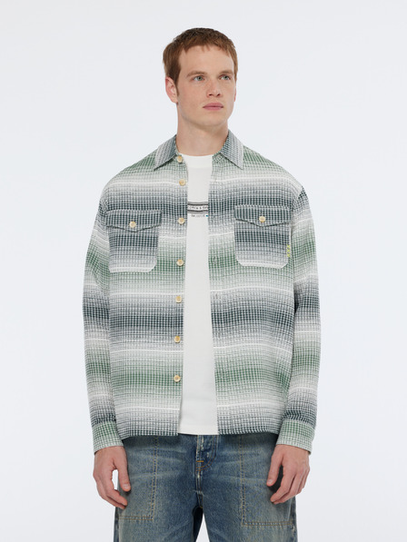 Scotch & Soda Bílo-zelená pánská pruhovaná košile Scotch & Soda