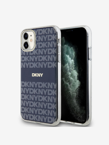DKNY PC/TPU Repeat Pattern Tonal Stripe Magsafe Zadní Kryt pro iPhone 11 Blue DKNY