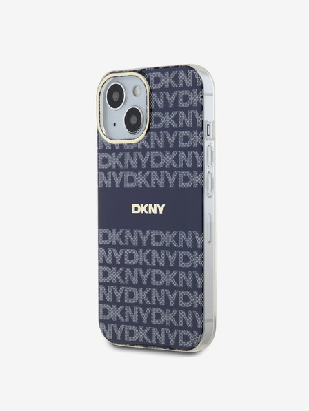 DKNY PC/TPU Repeat Pattern Tonal Stripe Magsafe Zadní Kryt pro iPhone 15 Blue DKNY