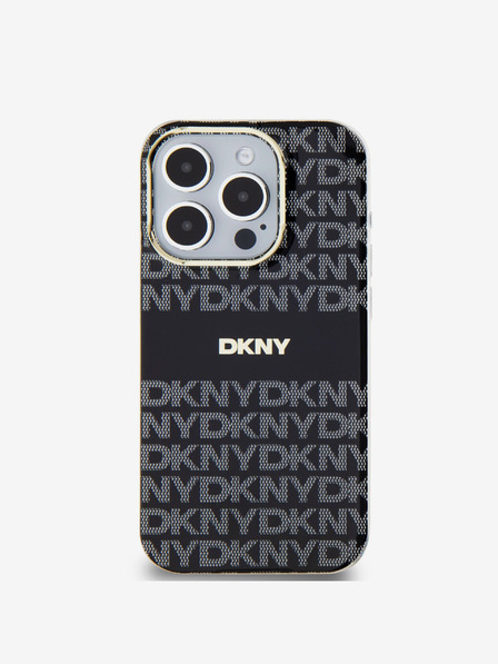 DKNY PC/TPU Repeat Pattern Tonal Stripe Magsafe Zadní Kryt pro iPhone 13 Pro Max Black DKNY