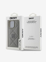 DKNY DKNY PU Leather Quilted Stack Logo Zadní Kryt pro iPhone 16 Pro Grey