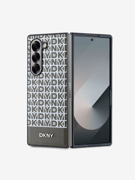 DKNY DKNY PU Leather Repeat Pattern Bottom Stripe MagSafe Zadní Kryt pro Samsung Galaxy Z Fold 6 Brown