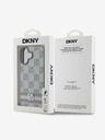 DKNY DKNY PU Leather Checkered Pattern and Stripe Zadní Kryt pro iPhone 16 Beige