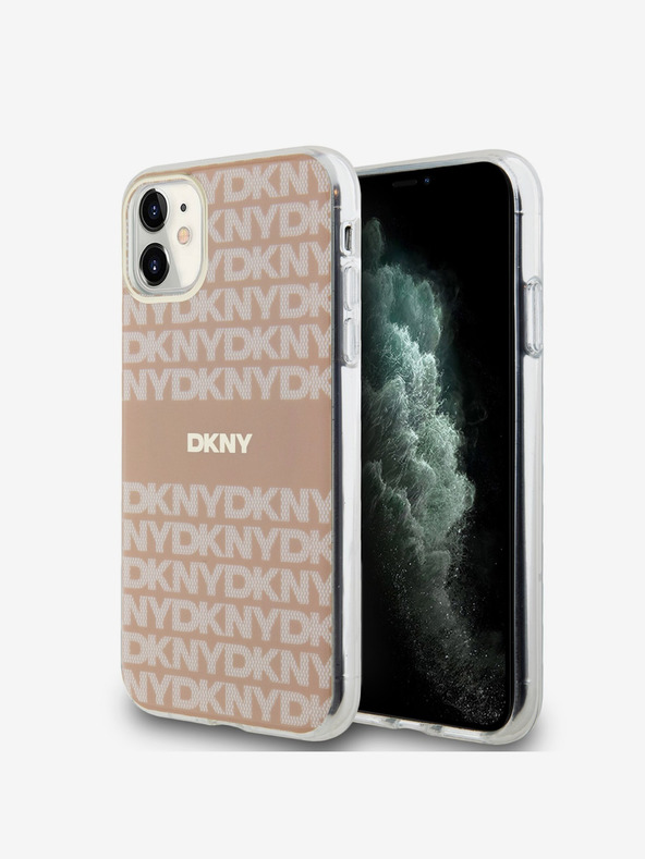 DKNY PC/TPU Repeat Pattern Tonal Stripe Magsafe Zadní Kryt pro iPhone 11 Pink DKNY