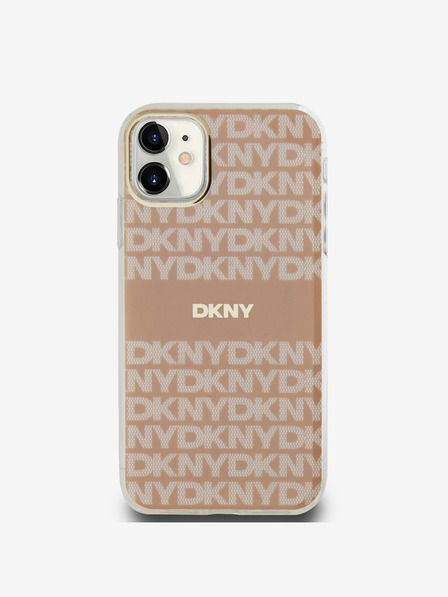 DKNY PC/TPU Repeat Pattern Tonal Stripe Magsafe Zadní Kryt pro iPhone 11 Pink DKNY