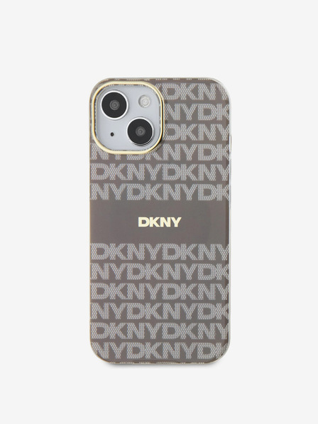 DKNY PC/TPU Repeat Pattern Tonal Stripe Magsafe Zadní Kryt pro iPhone 15 Beige DKNY