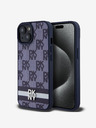 DKNY DKNY PU Leather Checkered Pattern and Stripe Zadní Kryt pro iPhone 15 Blue