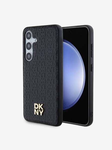 DKNY DKNY PU Leather Repeat Pattern Stack Logo Magsafe Zadní Kryt pro Samsung Galaxy S24+ Black
