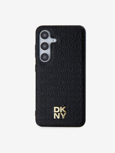 DKNY DKNY PU Leather Repeat Pattern Stack Logo Magsafe Zadní Kryt pro Samsung Galaxy S24+ Black