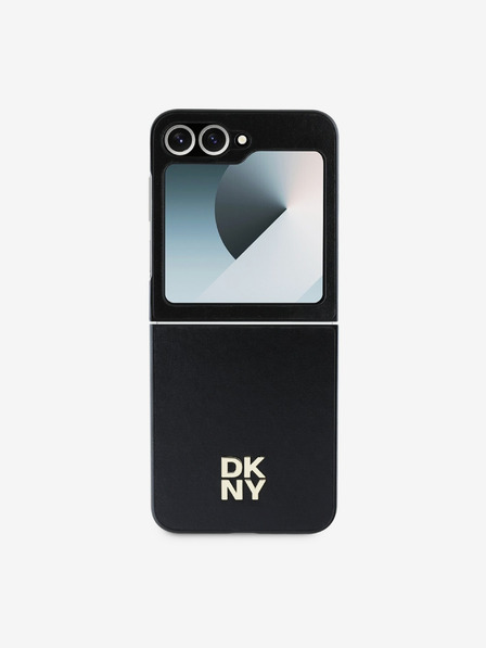 DKNY DKNY PU Leather Stack Logo Zadní Kryt pro Samsung Galaxy Z Flip 6 Black