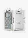 DKNY DKNY PU Leather Checkered Pattern and Stripe Zadní Kryt pro iPhone 16 Pro Max Beige