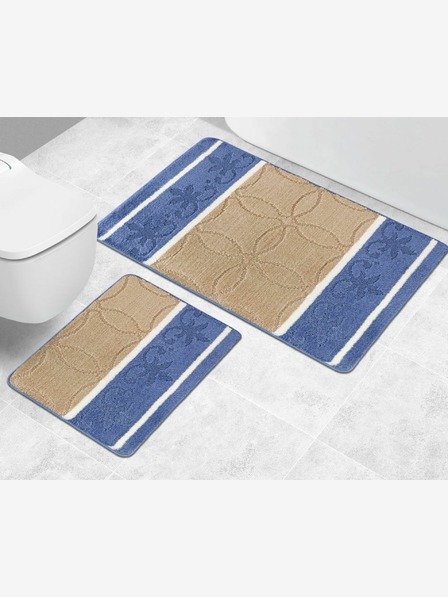 Bellatex Koupelnová a WC předložka ornament modrobéžový Bellatex