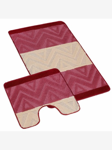 Bellatex Koupelnová a WC předložka chevron burgundy Bellatex