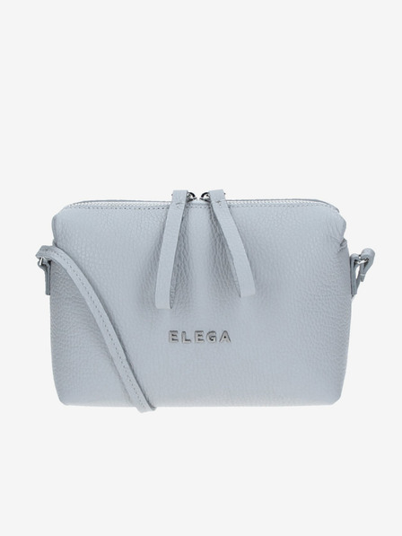 Elega Světle šedá dámská kožená crossbody kabelka ELEGA Hillary