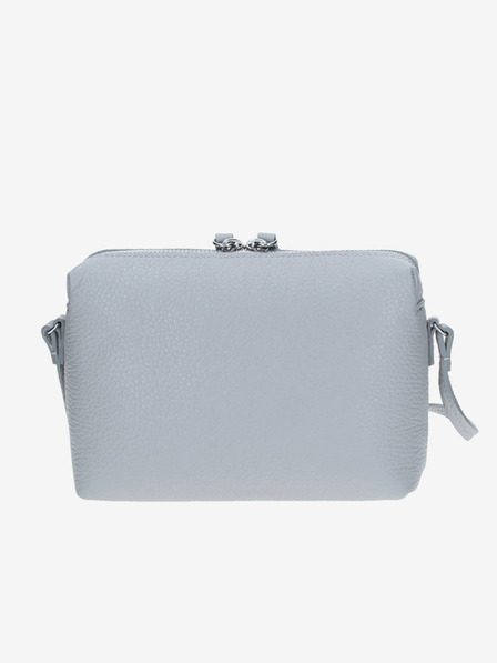 Elega Světle šedá dámská kožená crossbody kabelka ELEGA Hillary