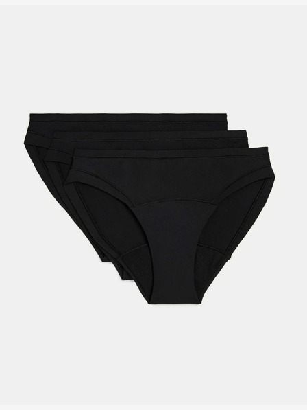 Marks & Spencer Vysoce savé menstruační bikinové kalhotky, 3 ks Marks & Spencer černá