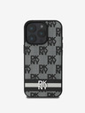 DKNY DKNY PU Leather Checkered Pattern and Stripe Zadní Kryt pro iPhone 16 Pro Max Black