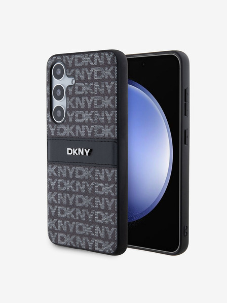 DKNY PC/TPU Repeat Pattern Tonal Stripe Zadní Kryt pro Samsung S24 Black DKNY