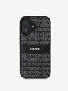 DKNY DKNY PU Leather Repeat Pattern Tonal Stripe Zadní Kryt pro iPhone 16 Plus Black