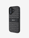 DKNY DKNY PU Leather Repeat Pattern Tonal Stripe Zadní Kryt pro iPhone 16 Plus Black