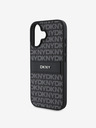 DKNY DKNY PU Leather Repeat Pattern Tonal Stripe Zadní Kryt pro iPhone 16 Plus Black