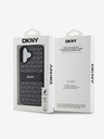 DKNY DKNY PU Leather Repeat Pattern Tonal Stripe Zadní Kryt pro iPhone 16 Plus Black