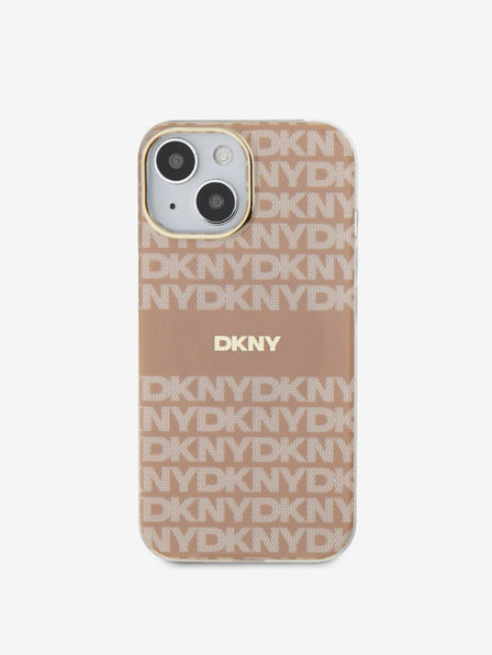 DKNY PC/TPU Repeat Pattern Tonal Stripe Magsafe Zadní Kryt pro iPhone 15 Pink DKNY