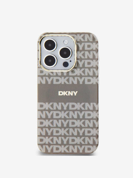 DKNY PC/TPU Repeat Pattern Tonal Stripe Magsafe Zadní Kryt pro iPhone 13 Pro Beige DKNY