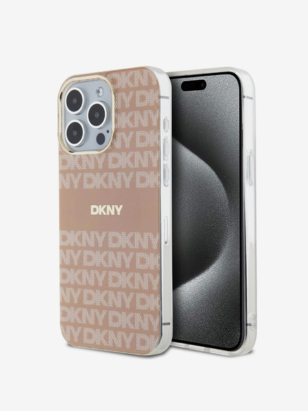DKNY PC/TPU Repeat Pattern Tonal Stripe Magsafe Zadní Kryt pro iPhone 15 Pro Max Pink DKNY