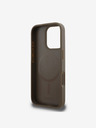 DKNY DKNY PU Leather Repeat Pattern Bottom Stripe MagSafe Zadní Kryt pro iPhone 16 Pro Brown