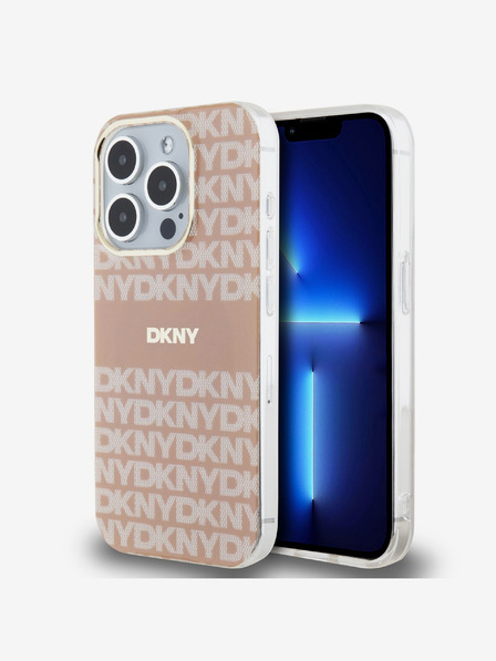 DKNY PC/TPU Repeat Pattern Tonal Stripe Magsafe Zadní Kryt pro iPhone 13 Pro Pink DKNY