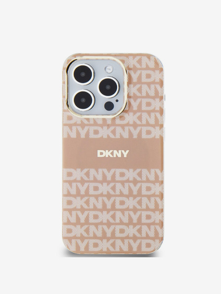 DKNY PC/TPU Repeat Pattern Tonal Stripe Magsafe Zadní Kryt pro iPhone 13 Pro Pink DKNY