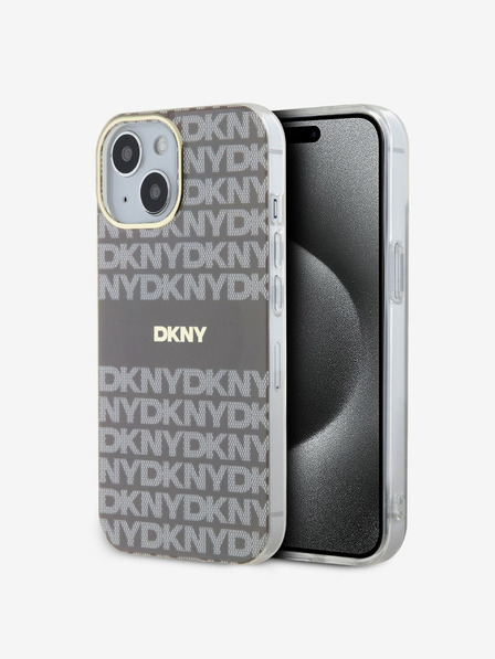 DKNY PC/TPU Repeat Pattern Tonal Stripe Magsafe Zadní Kryt pro iPhone 14 Beige DKNY