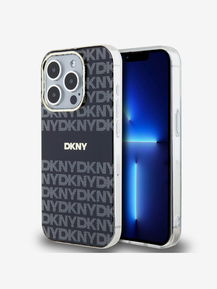 DKNY PC/TPU Repeat Pattern Tonal Stripe Magsafe Zadní Kryt pro iPhone 15 Pro Max Black DKNY