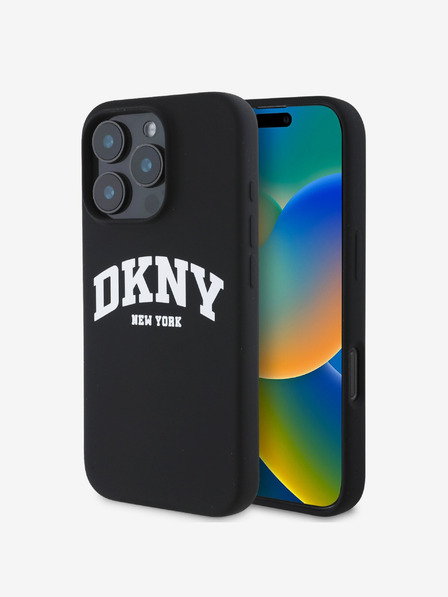 DKNY DKNY Liquid Silicone Arch Logo MagSafe Zadní Kryt pro iPhone 16 Pro Black