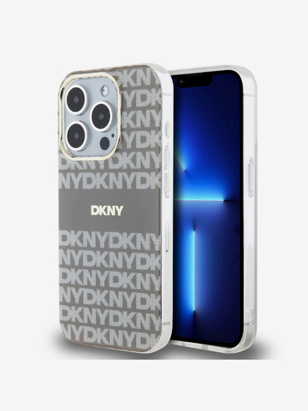 DKNY PC/TPU Repeat Pattern Tonal Stripe Magsafe Zadní Kryt pro iPhone 15 Pro Max Beige DKNY