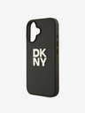 DKNY DKNY PU Leather Stack Logo Wrist Strap Zadní Kryt pro iPhone 16 Green
