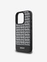 DKNY DKNY PU Leather Repeat Pattern Bottom Stripe MagSafe Zadní Kryt pro iPhone 16 Pro Black