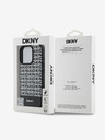 DKNY DKNY PU Leather Repeat Pattern Bottom Stripe MagSafe Zadní Kryt pro iPhone 16 Pro Black