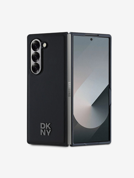 DKNY DKNY PU Leather Stack Logo MagSafe Zadní Kryt pro Samsung Galaxy Z Fold 6 Black