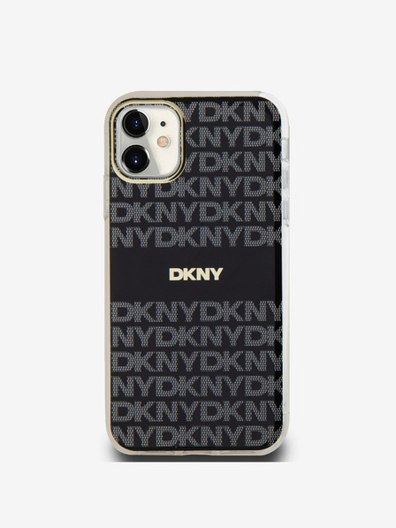 DKNY PC/TPU Repeat Pattern Tonal Stripe Magsafe Zadní Kryt pro iPhone 11 Black DKNY