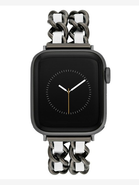 Steve Madden Dámský řemínek Steve Madden v kombinaci ocel a veganská kůže pro Apple Watch 38/40/41mm, WS/1001BKWT424445