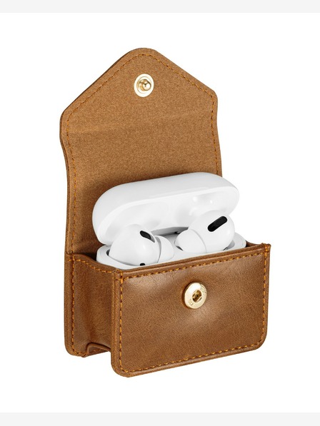 Anne Klein Hnědé kožené pouzdro Anne Klein na sluchátka Apple AirPods Pro