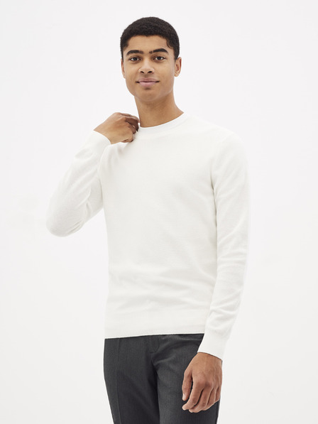 Celio Bélý basic svetr Celio Nepic