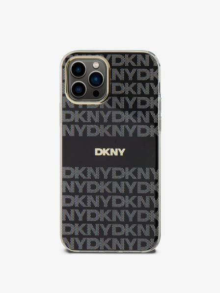 DKNY PC/TPU Repeat Pattern Tonal Stripe Magsafe Zadní Kryt pro iPhone 12/12 Pro Black DKNY