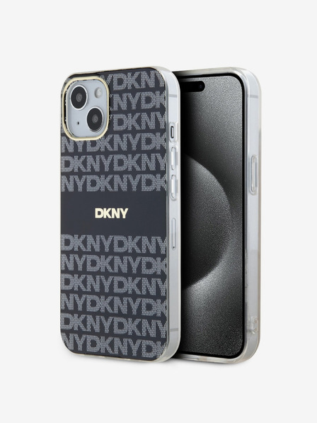 DKNY PC/TPU Repeat Pattern Tonal Stripe Magsafe Zadní Kryt pro iPhone 13 Black DKNY